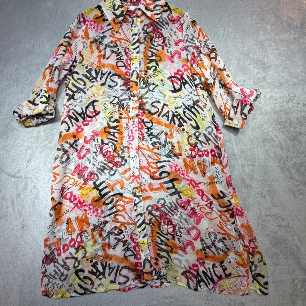 Live 4 Truth Graffiti Print Shirt Dress Size M Multicolor Cotton Streetwear